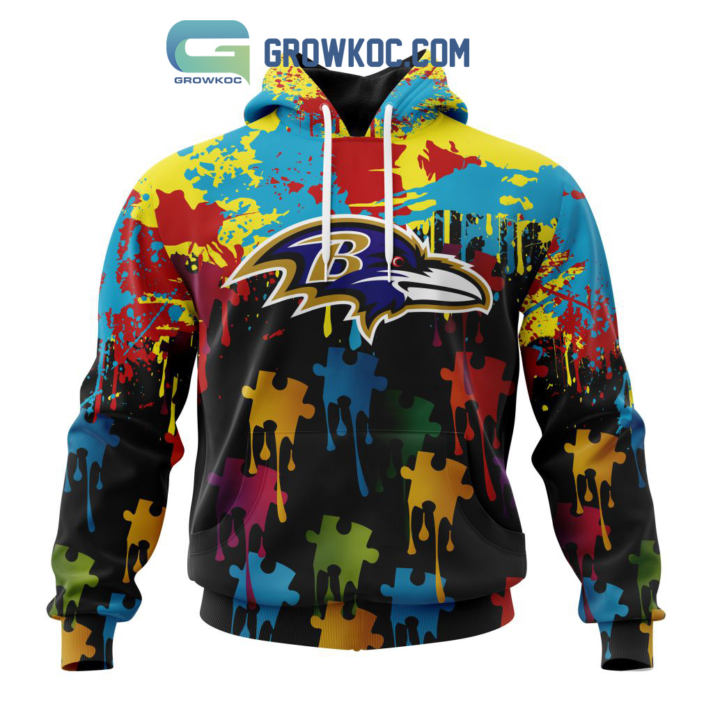 Baltimore Ravens Personalized Autism Awareness Puzzle Painting Hoodie Shirts2B1 JKq2n