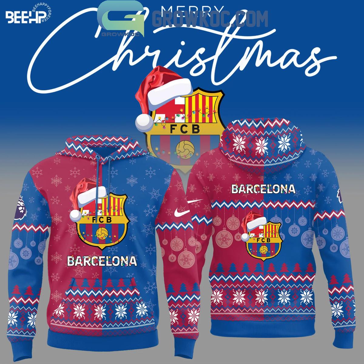 Barcelona Christmas 2024 Barca Happy Holidays Hoodie T Shirt 1 5HiII