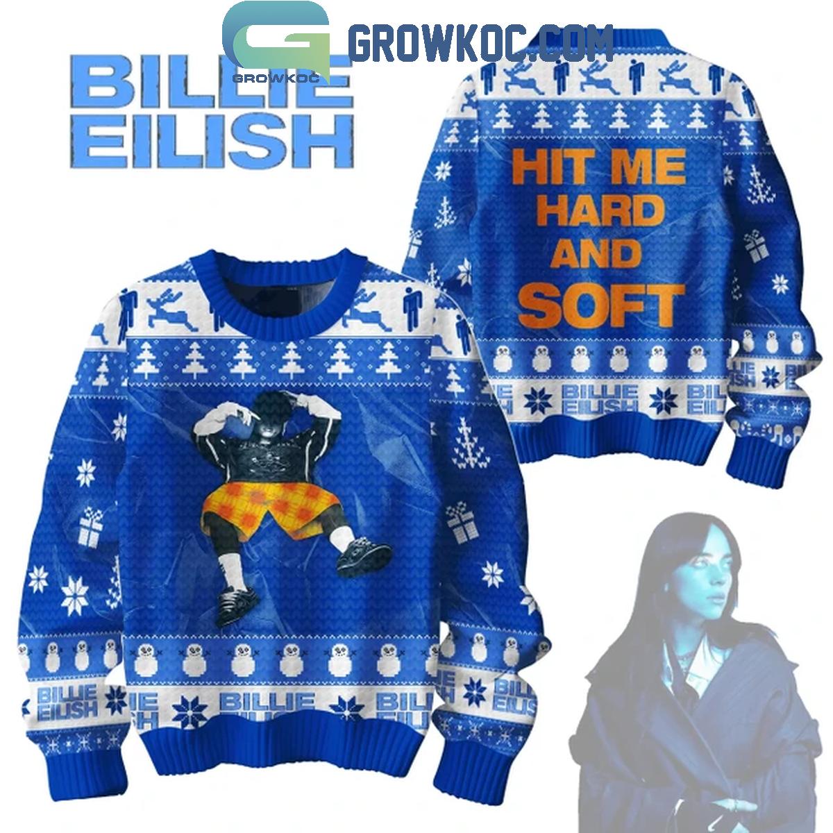 Billie Eilish Hit Me Hard And Soft With Love 2024 Christmas Ugly Sweater 1 R9O70