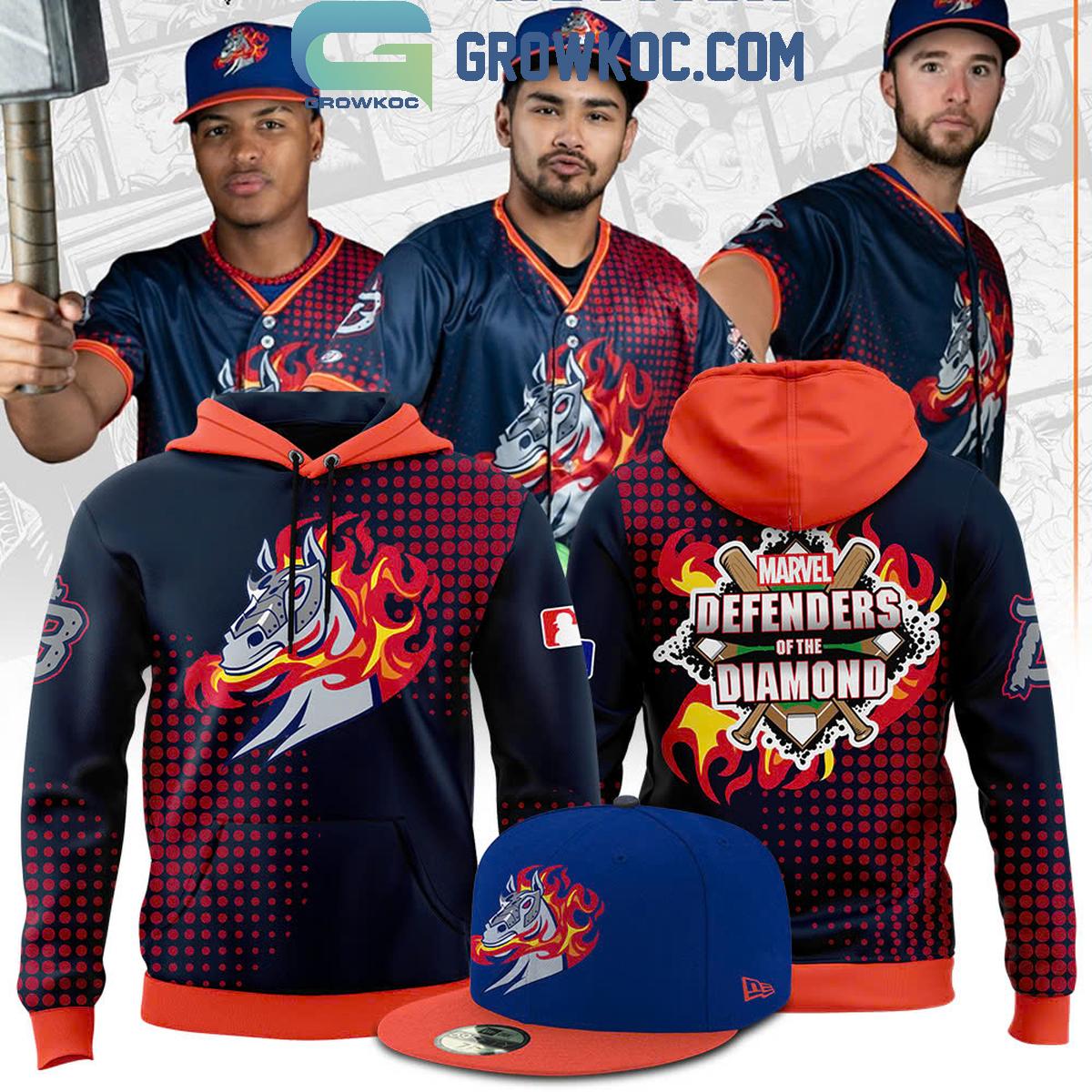 Binghamton Rumble Ponies Marvel Defenders Of The Diamond Hoodie T Shirt 1 Jcubx