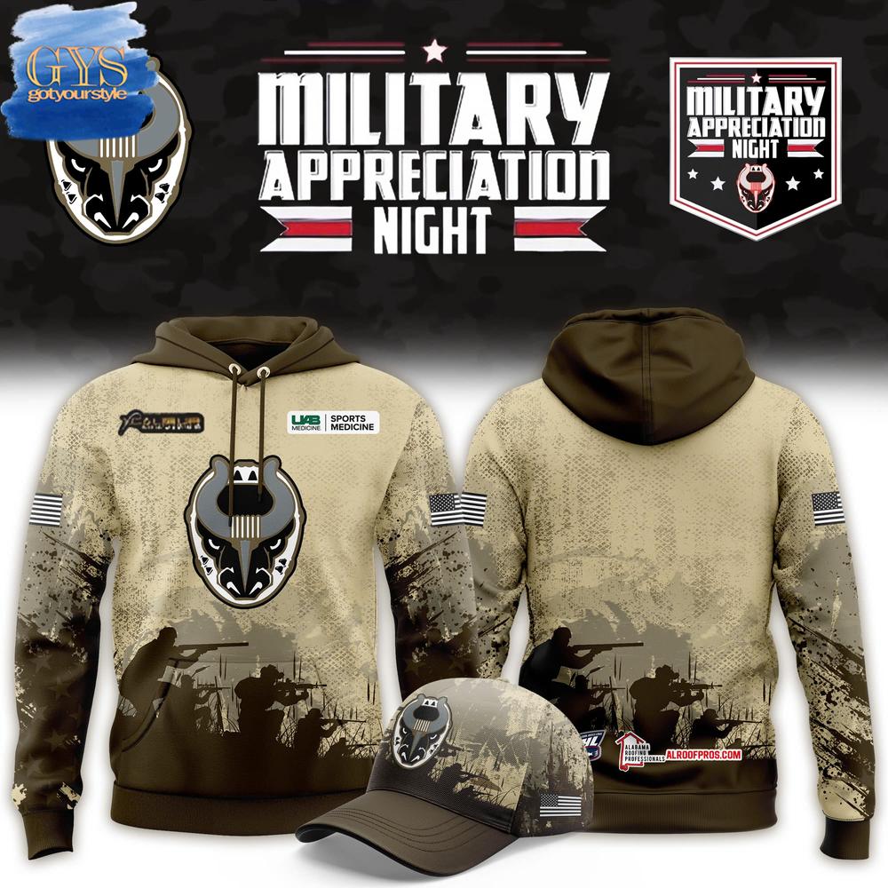 Birmingham Bulls 2025 Military Appreciation Night Hoodie 1