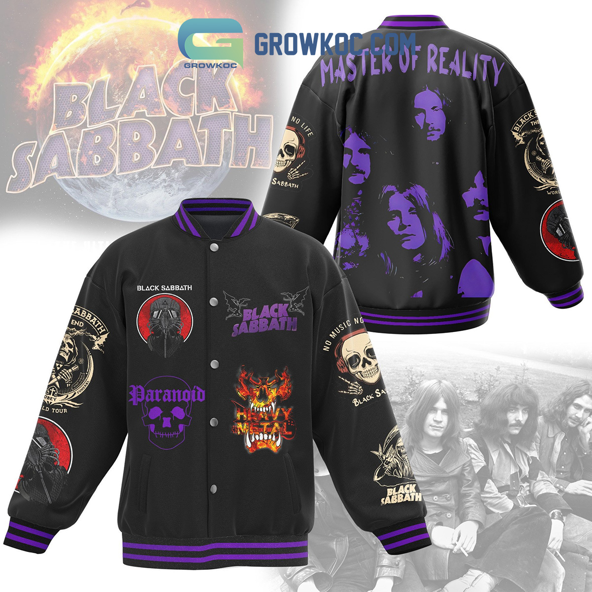 Black Sabbath Master Of Reality Baseball Jacket2B1 bTvvc