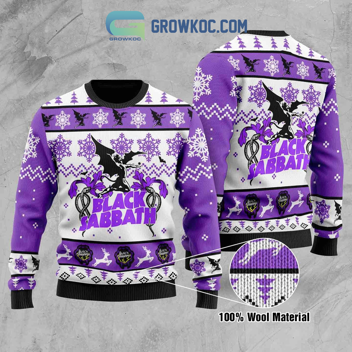 Black Sabbath Snow Merry Christmas Ugly Sweater2B1 Lbuym