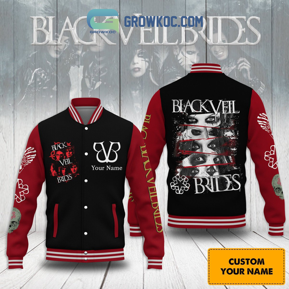 Black Veil Brides Rock Personalized Baseball Jacket2B1 nZlxk