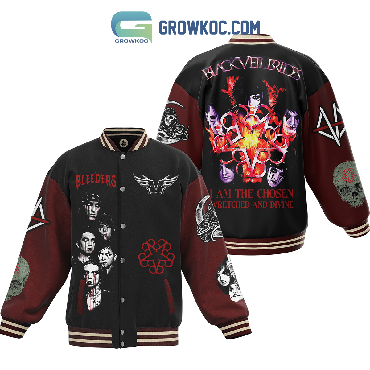 Black Veil Brides The Chosen Wretched and Divine Baseball Jacket2B1 ZBC69