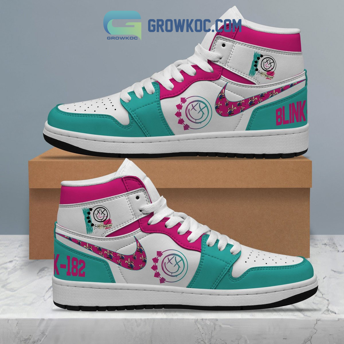 Blink 182 Fan Bright Version Air Jordan 1 Shoe2B1 YX1T7