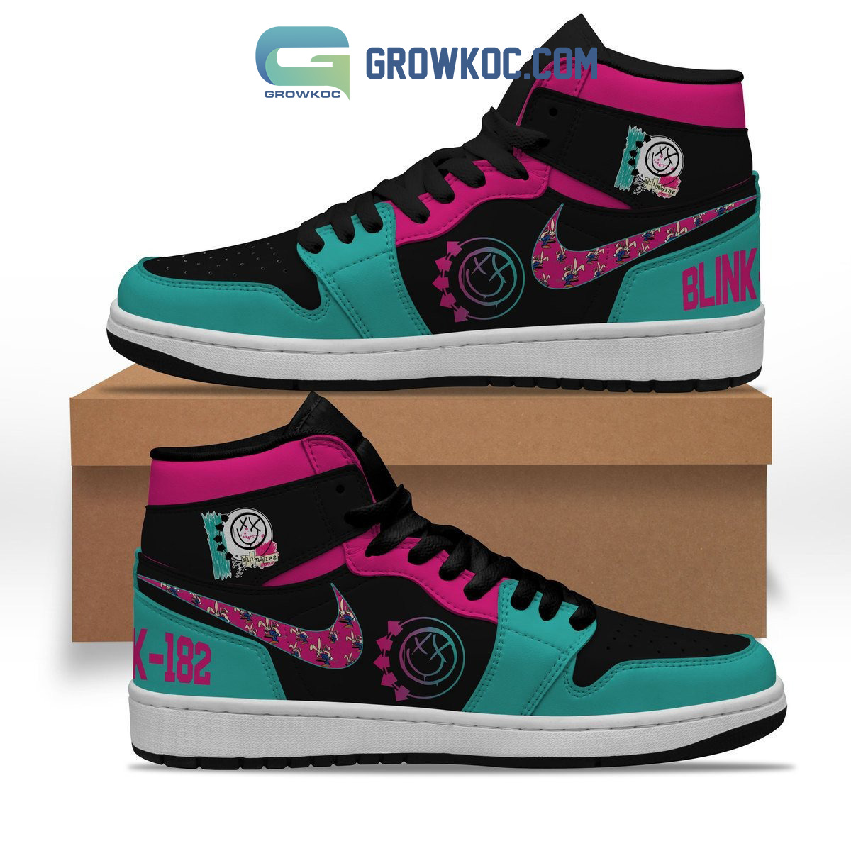 Blink 182 Fan Dark Version Air Jordan 1 Shoe2B1 Hu2Iu