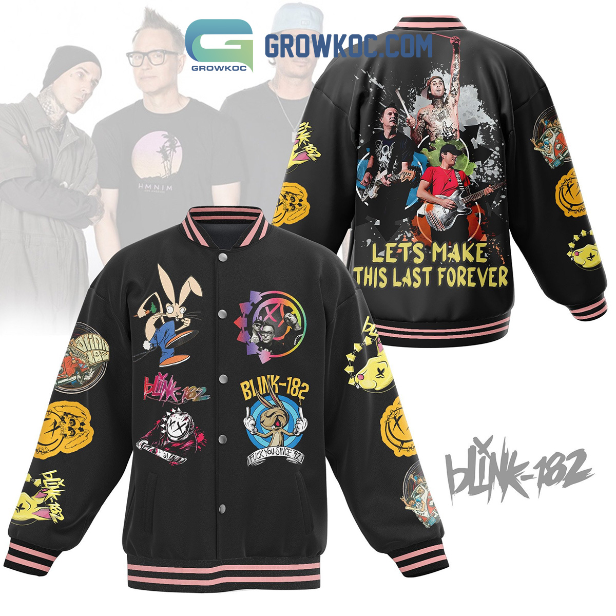 Blink 182 Lets Make This Last Forever Baseball Jacket2B1 rGjEz