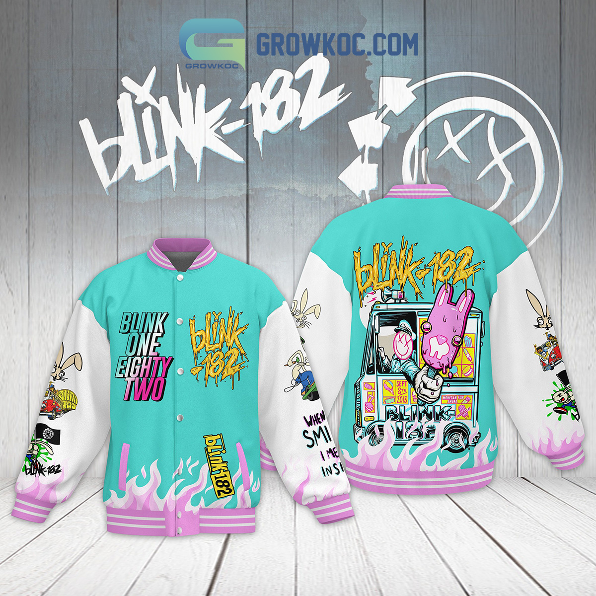 Blink 182 One Eighty Two Personalized Baseball Jacket2B1 nnrmB