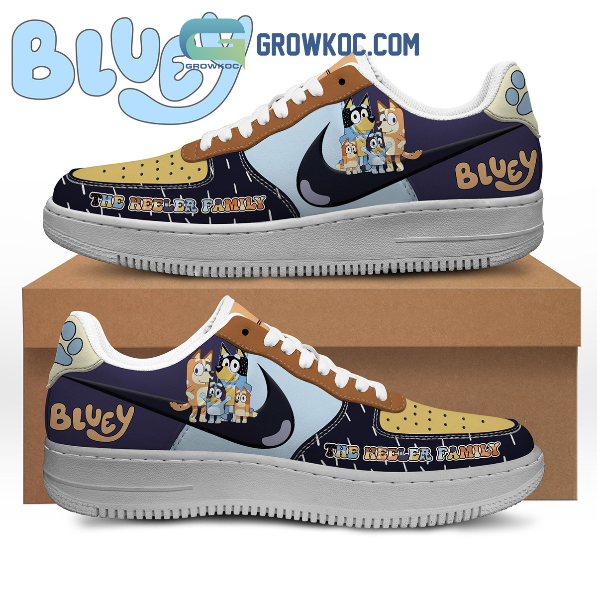 Bluey The Heeler Family Fan Design Air Force 1 Shoes2B1 xXRBL