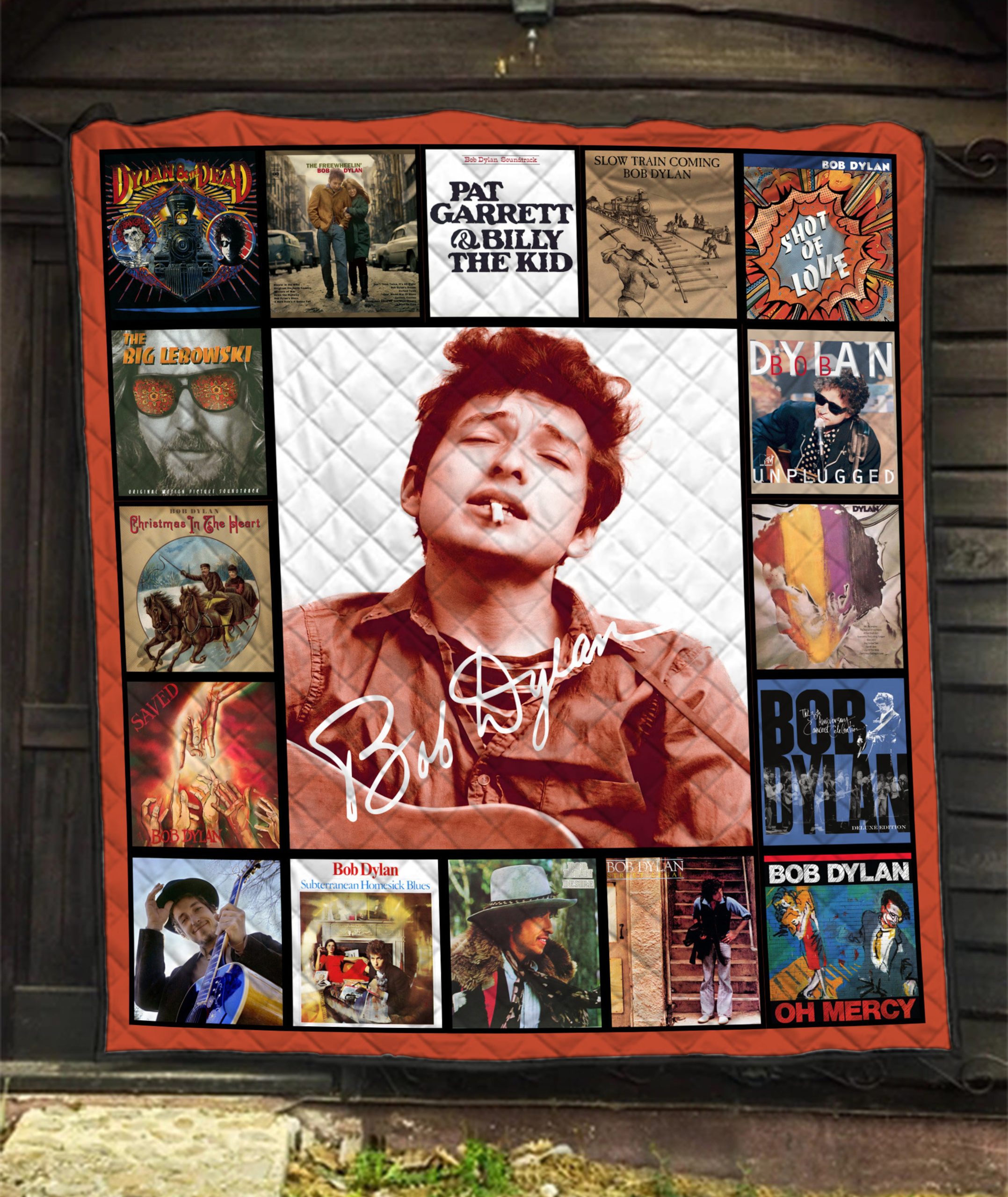 Bob Dylan Compilation Albums Quilt Blanket Fan Lover Cotton Quilting Bedding Set 0