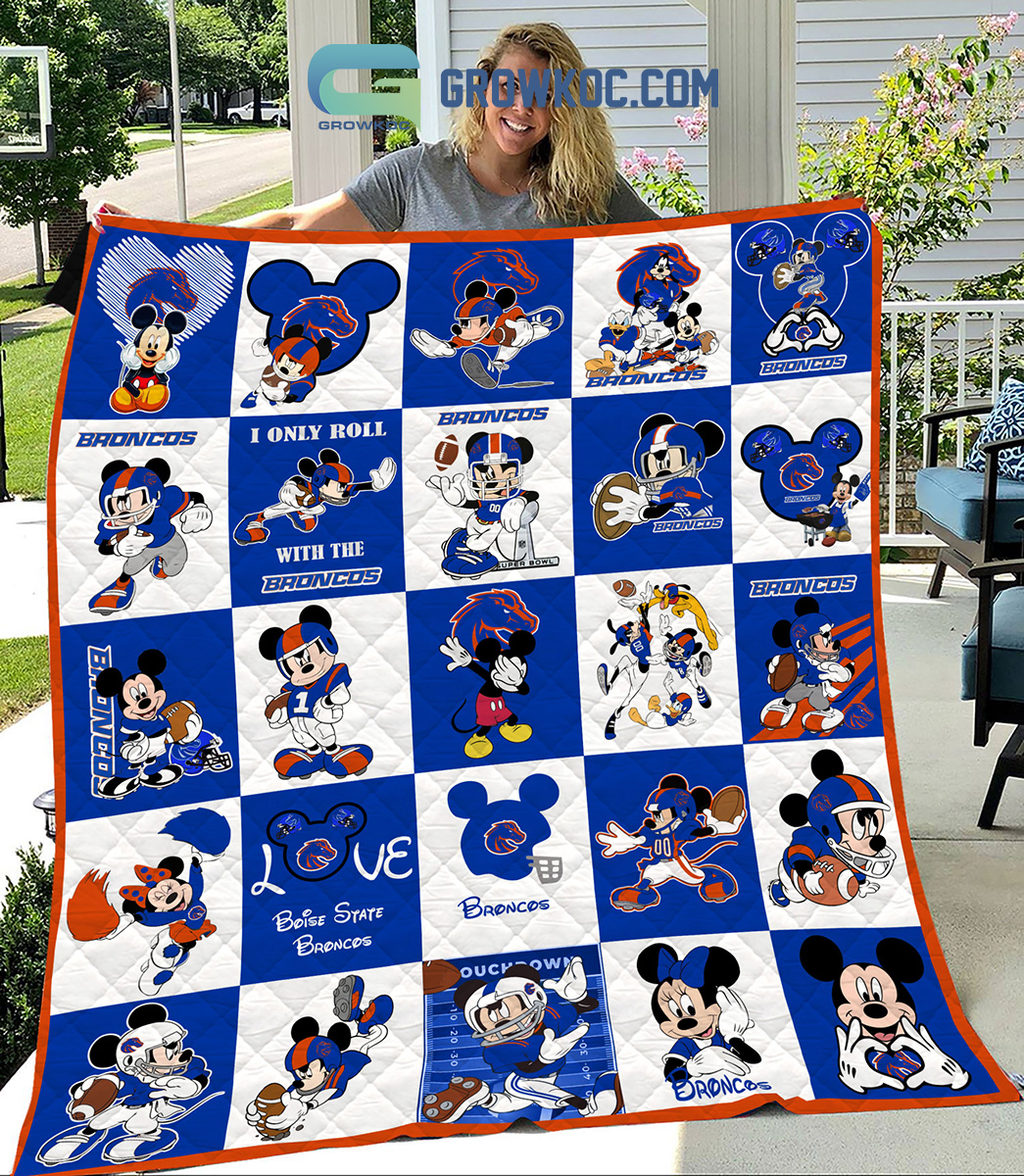 Boise State Broncos NCAA Mickey Disney Fleece Blanket Quilt2B1 hJVTz Boise State Broncos NCAA Mickey Disney Fleece Blanket Quilt2B1 hJVTz