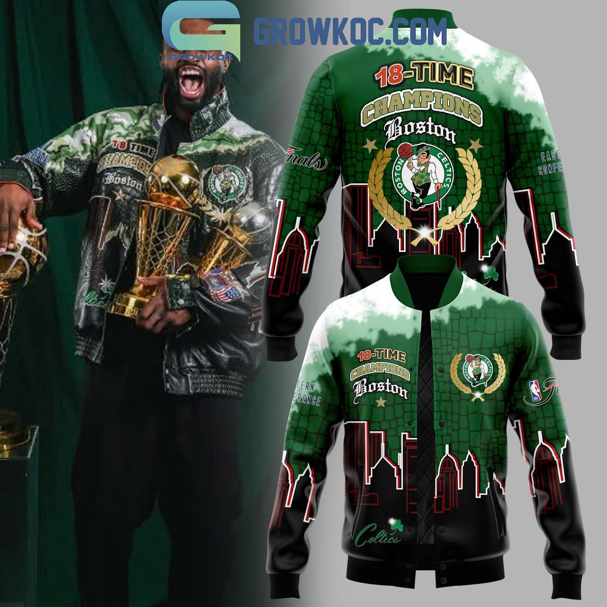 Boston Celtics Basketball Celebrating 18X Champions 2024 Baseball Jacket 1 t59lx