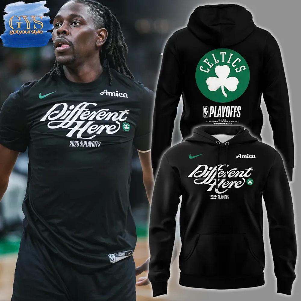 Boston Celtics Different Here 2025 Playoffs Hoodie 1