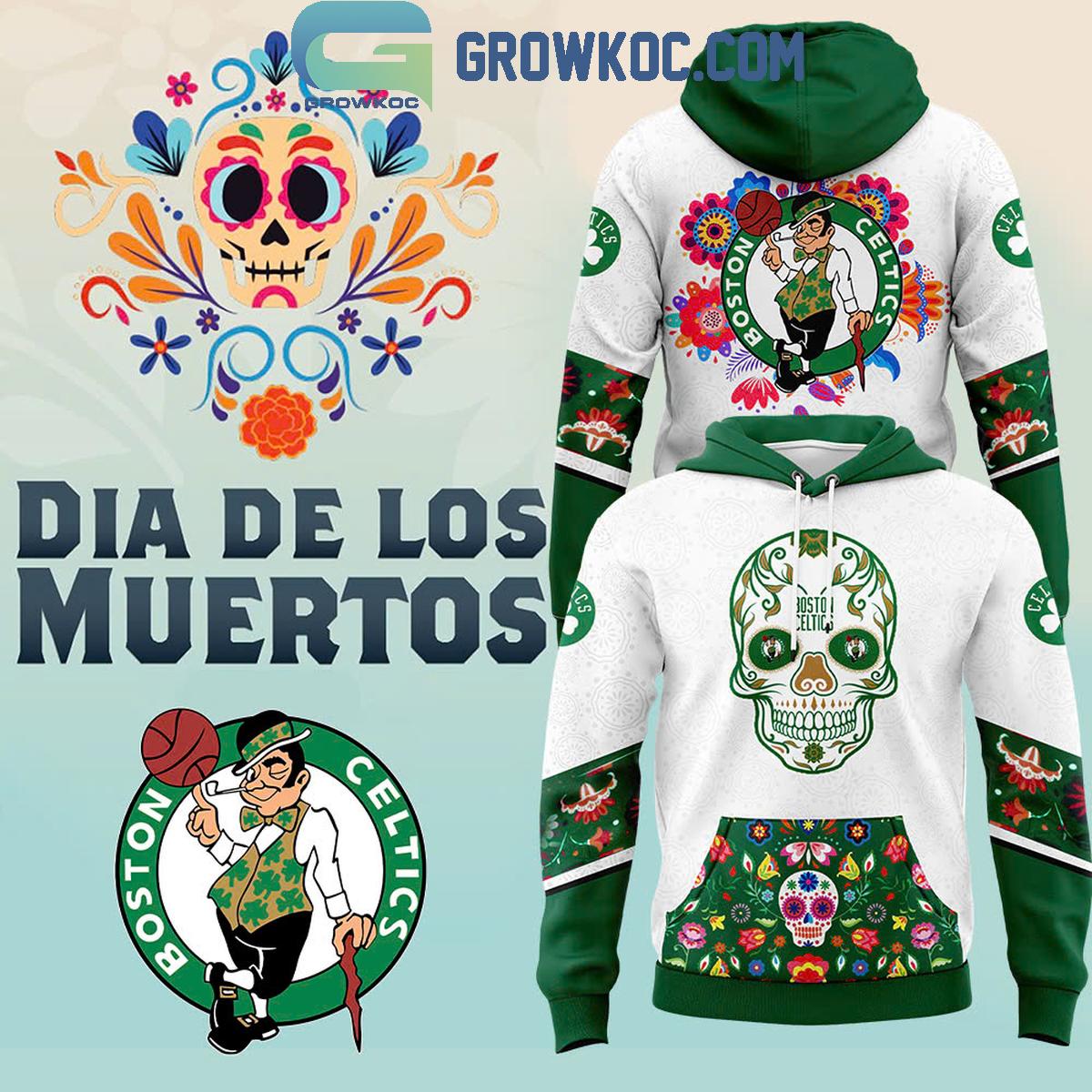 Boston Celtics NBA Champions Dia de Muertos 2024 Hoodie T Shirt 1 OS8qw