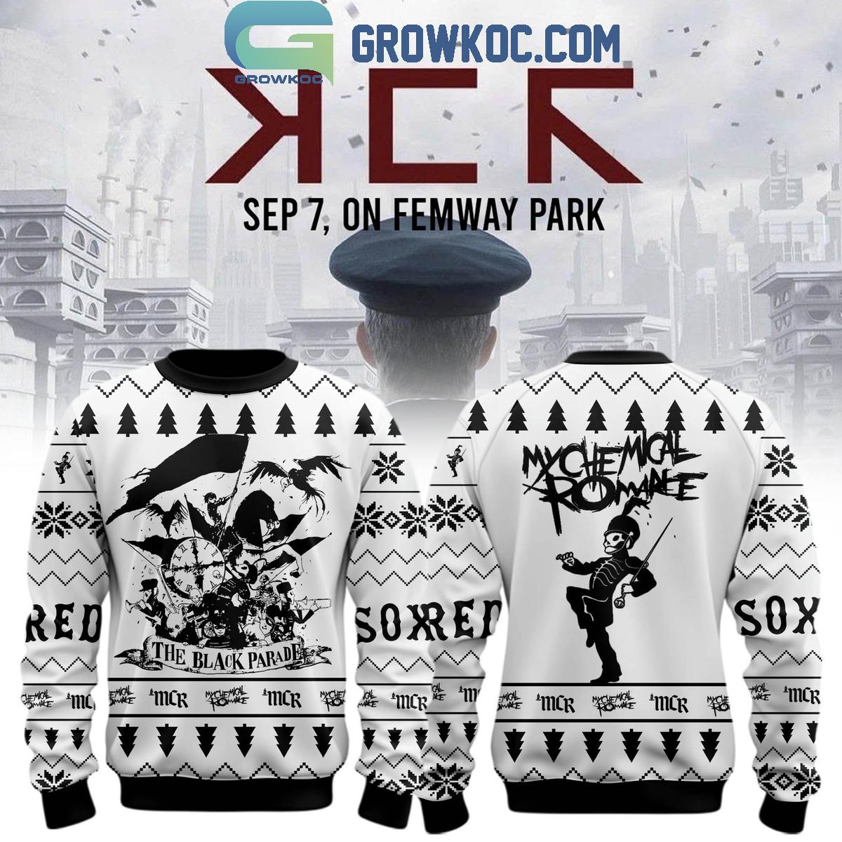 Boston Red Sox Long Live The Black Parade My Chemical Romance Ugly Sweater 1 KhkbC