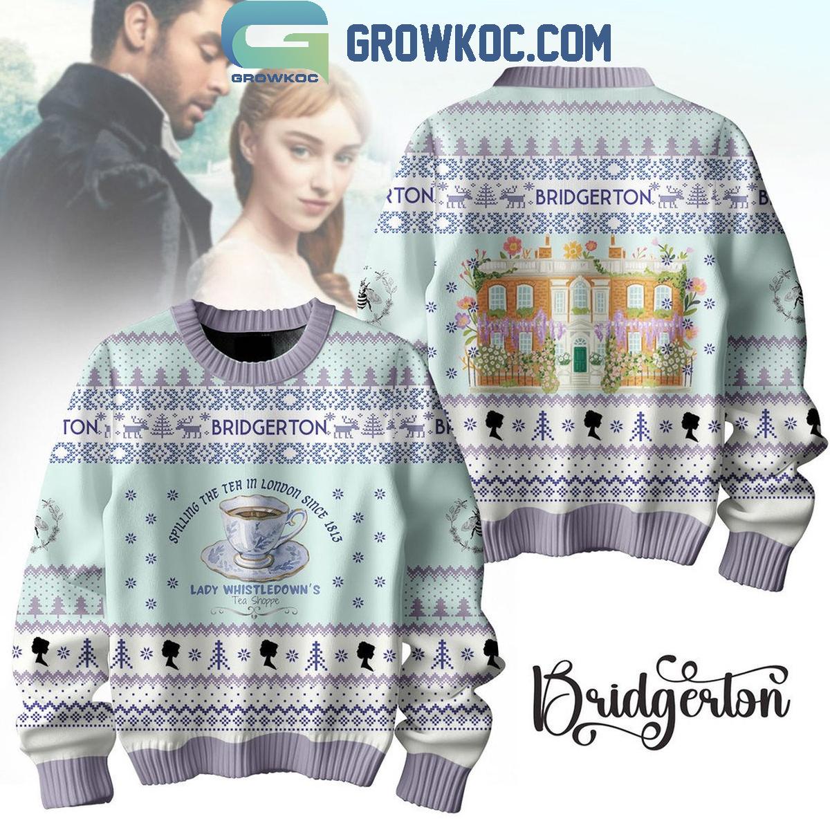 Bridgeton Spilling The Tea In London Since 1813 Christmas Ugly Sweater 1 45AY0