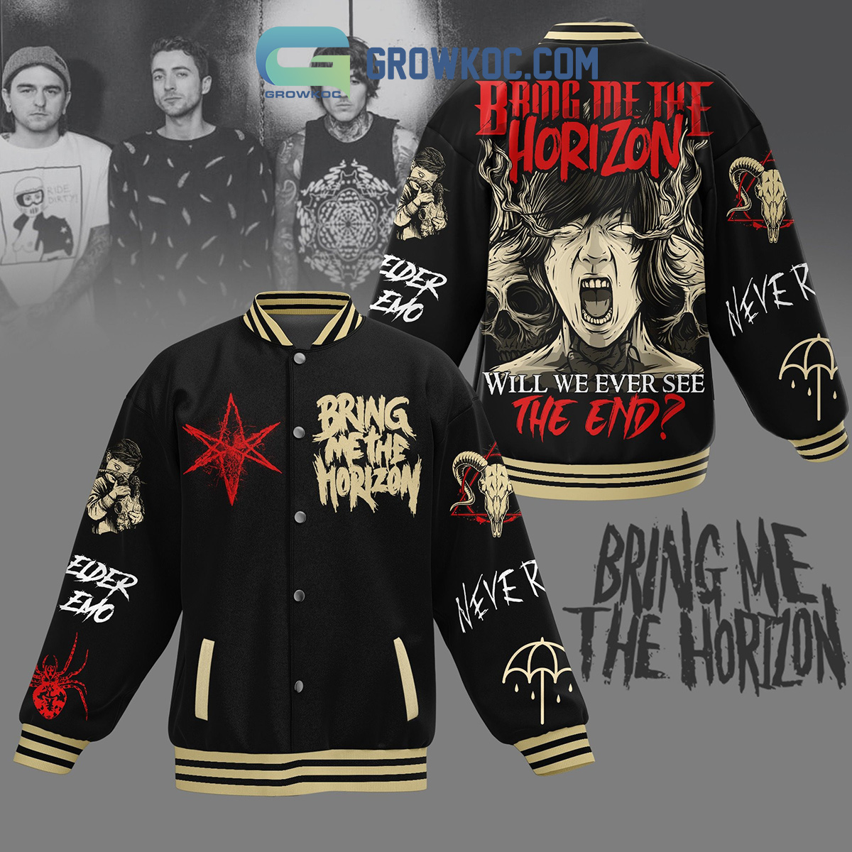 Bring Me The Horizon Never Baseball Jacket2B1 f9z75