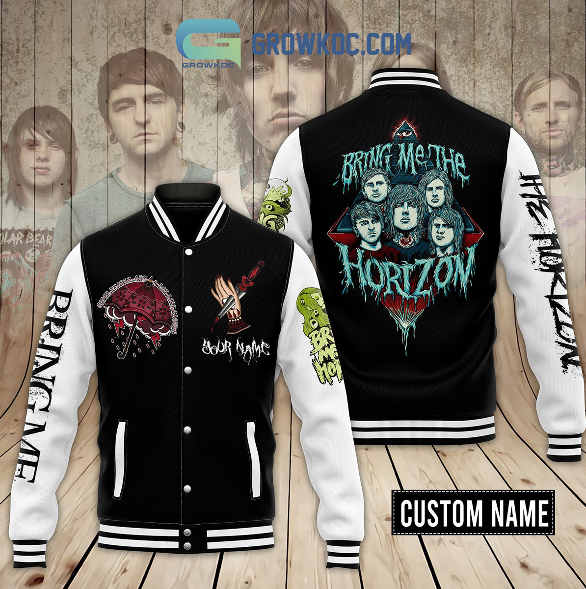 Bring Me The Horizon Umbrella Symbols Personalized Baseball Jacket2B1 AHCJe