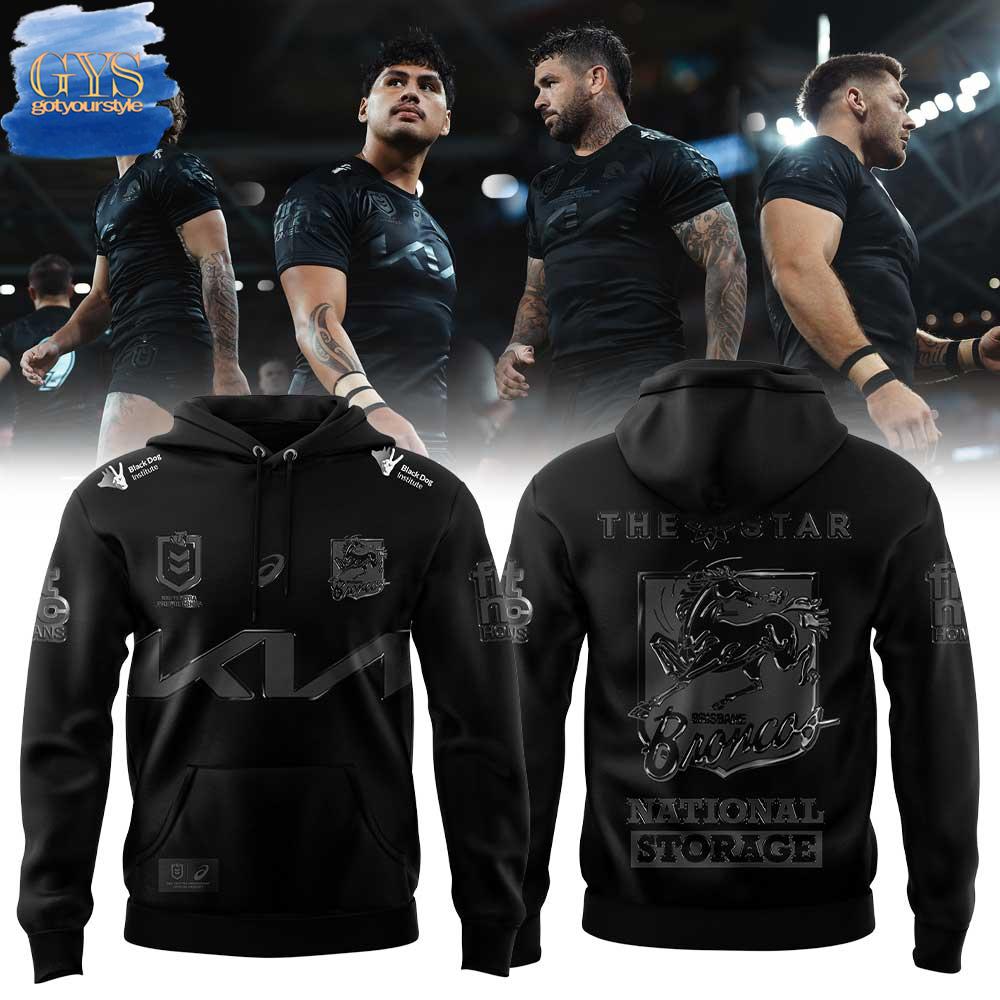 Brisbane Broncos 2025 Black Jersey Limited Edition Hoodie 1