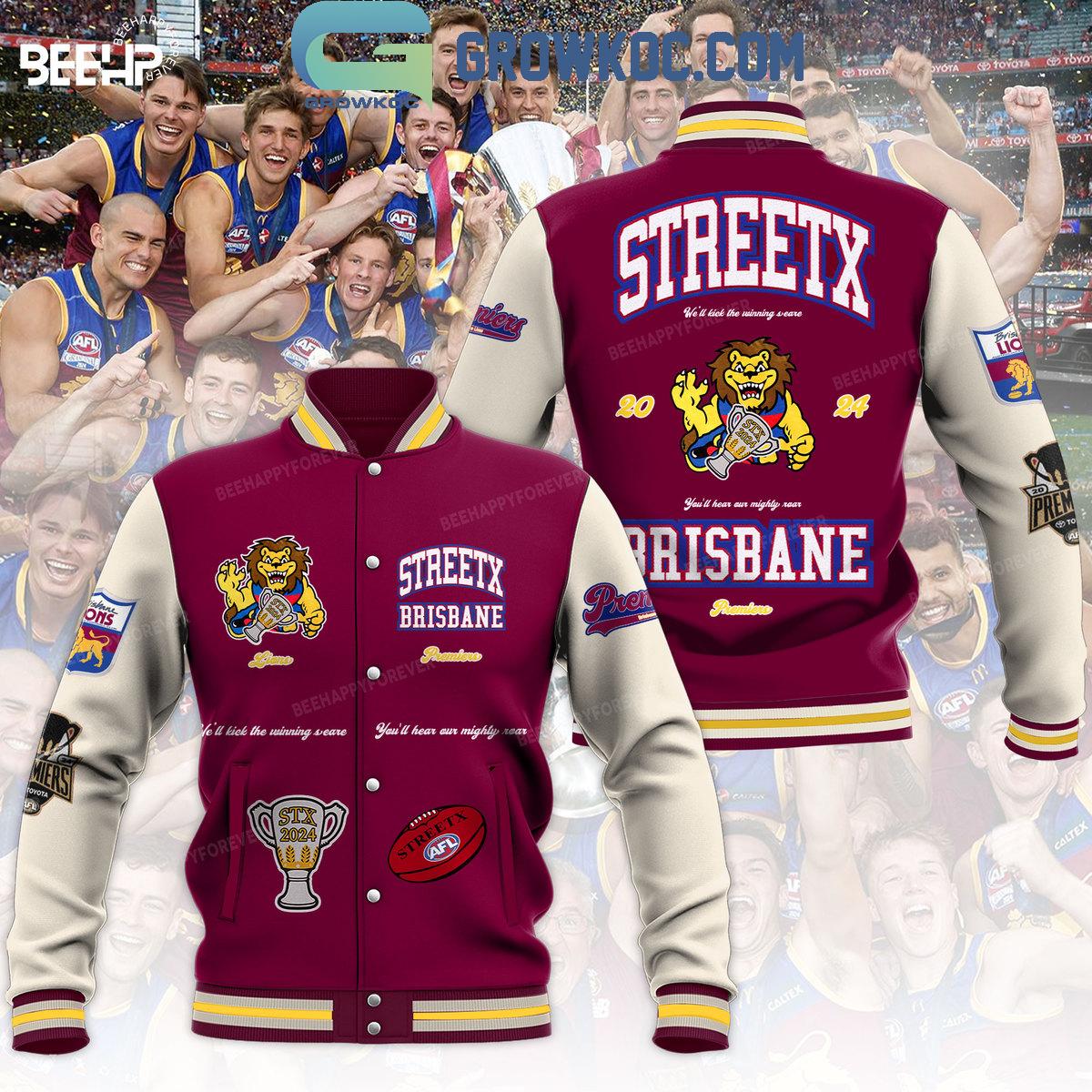 Brisbane Lions 2024 Premiers Champions Baseball Jacket 1 SoQ5b