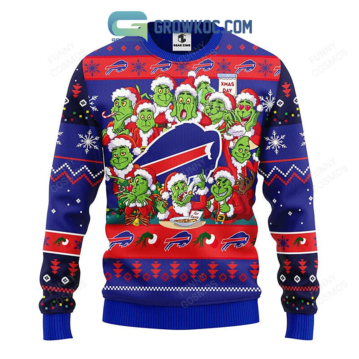 Buffalo Bills 12 Grinch Xmas Day Christmas Ugly Sweater2B1 EQOkA
