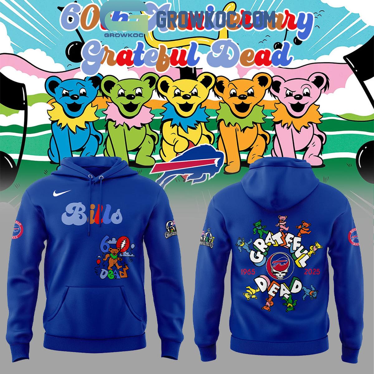 Buffalo Bills 60th Anniversary Birthday Grateful Dead Hoodie Shirt 1 YH927