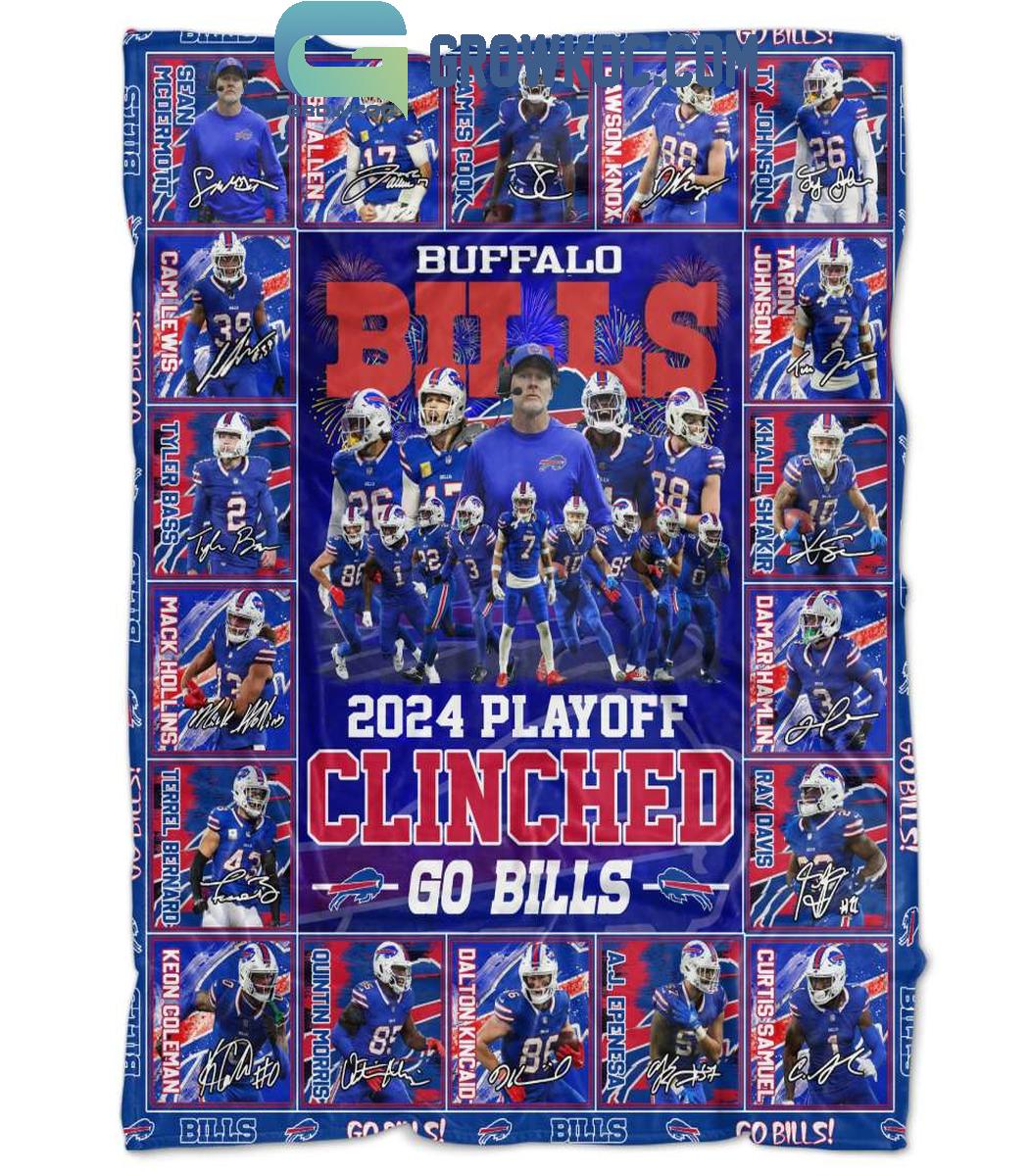 Buffalo Bills Clinched Go Bills 2024 Playoff Fleece Blanket Quilt 1 SUTss Buffalo Bills Clinched Go Bills 2024 Playoff Fleece Blanket Quilt 1 SUTss