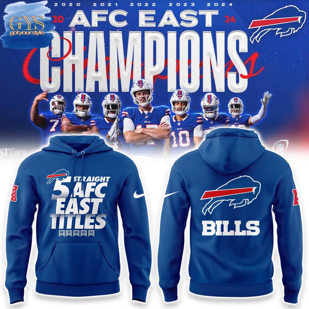 Buffalo Bills Five Straight AFC East Champions Our Time Is Now Hoodie Set 1