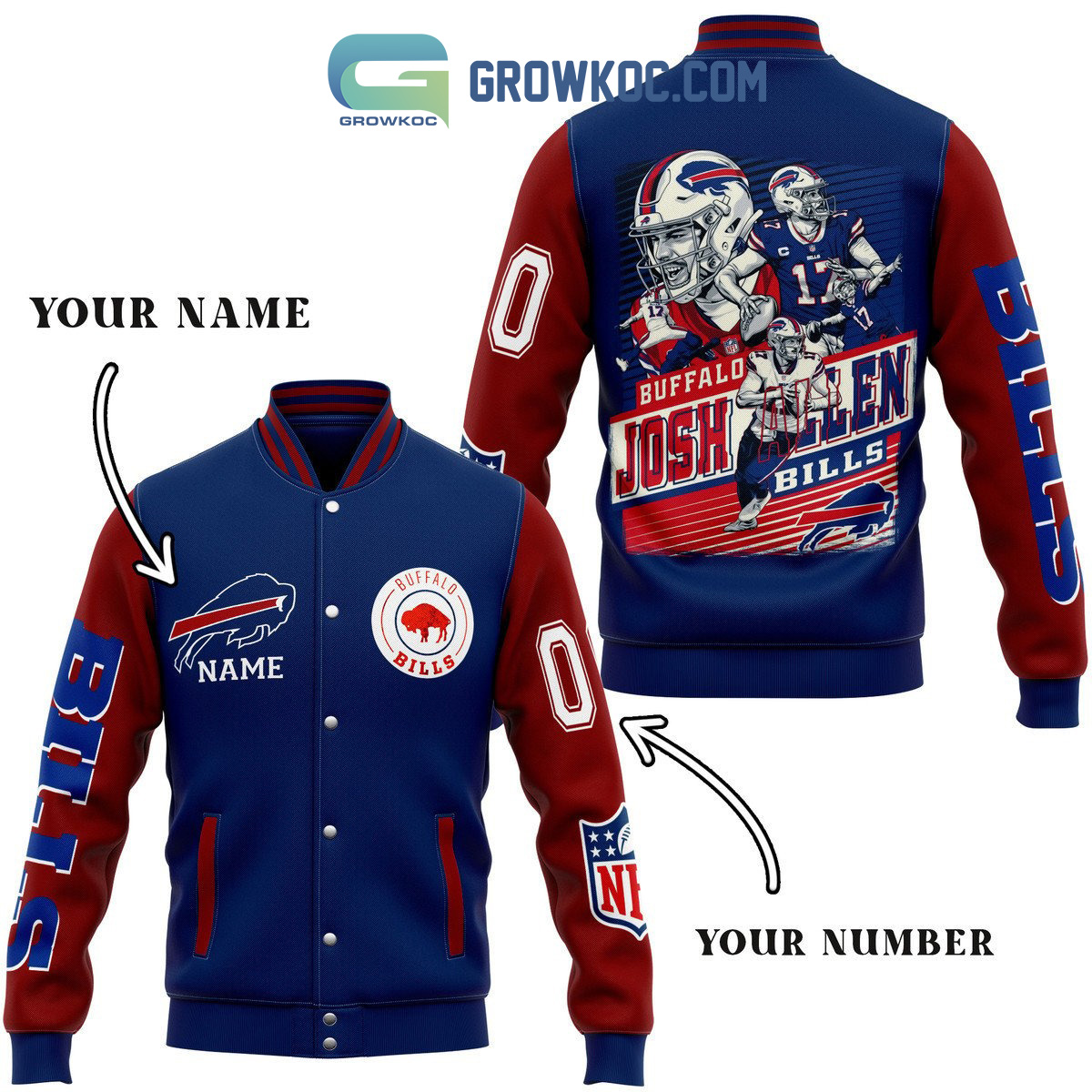 Buffalo Bills Josh Allen Personalized Baseball Jacket2B1 ULf8K