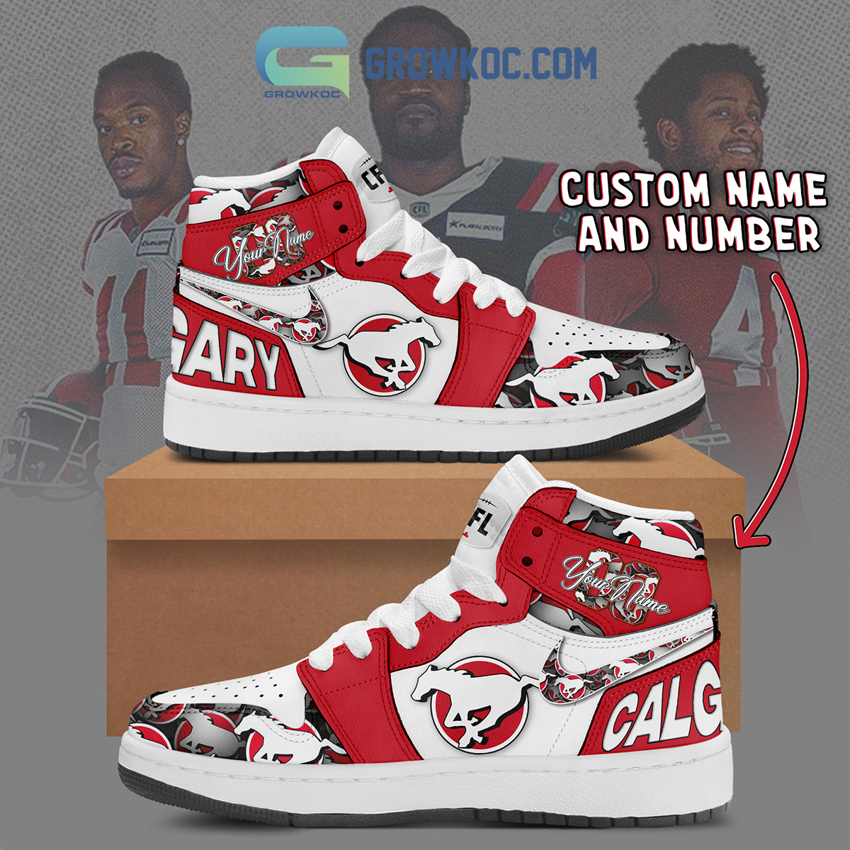Calgary Stampeders Personalized Air Jordan 1 Shoes2B1 mz1Bn