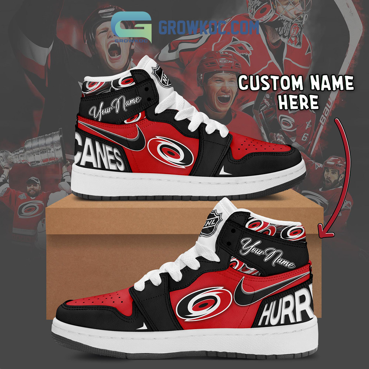 Carolina Hurricanes NHL Personalized Air Jordan 1 Shoes2B1 e2iNT