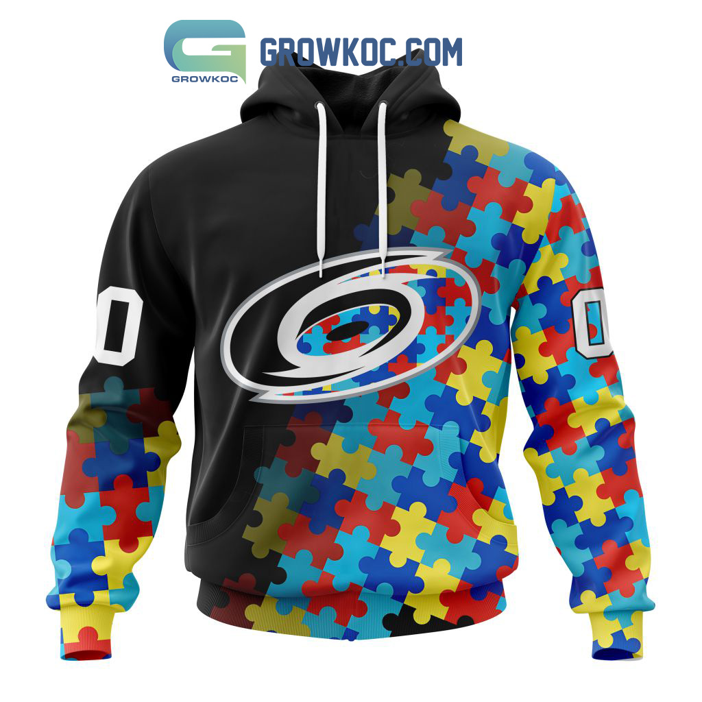 Carolina Hurricanes Puzzle Design Autism Awareness Personalized Hoodie Shirts2B1 yBHEL
