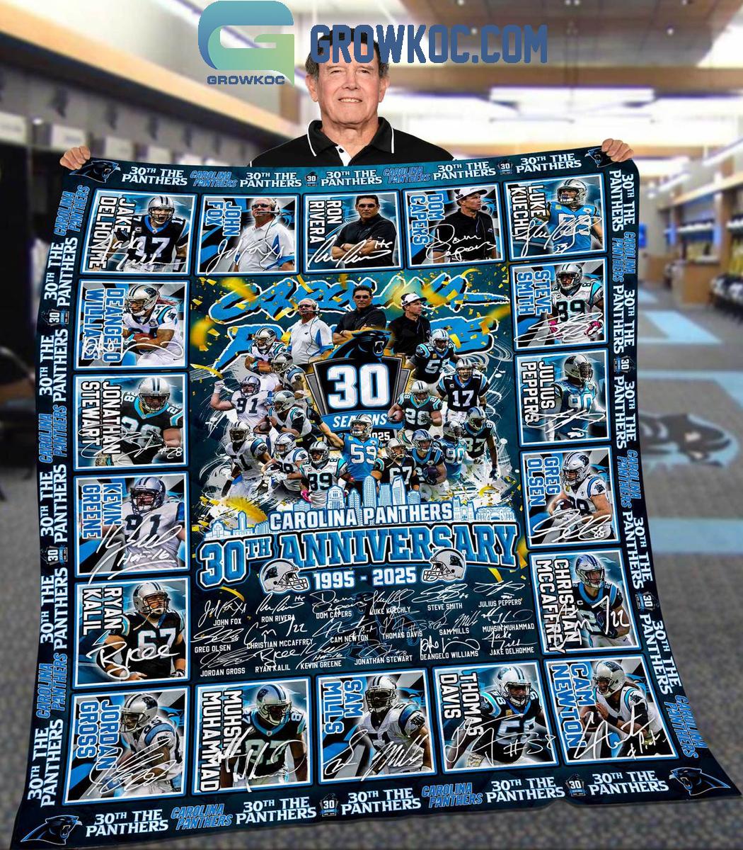 Carolina Panthers 30th Anniversary 1995 2025 Thank You Fleece Blanket Quilt 1 3eFzV Carolina Panthers 30th Anniversary 1995 2025 Thank You Fleece Blanket Quilt 1 3eFzV