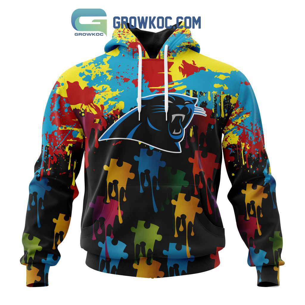 Carolina Panthers Personalized Autism Awareness Puzzle Painting Hoodie Shirts2B1 6x7QC