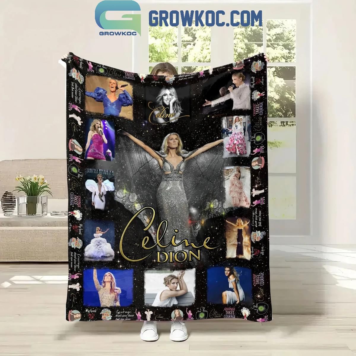 Celine Dion French Rose Change Takes Courage Fleece Blanket Quilt 1 Bz9RP