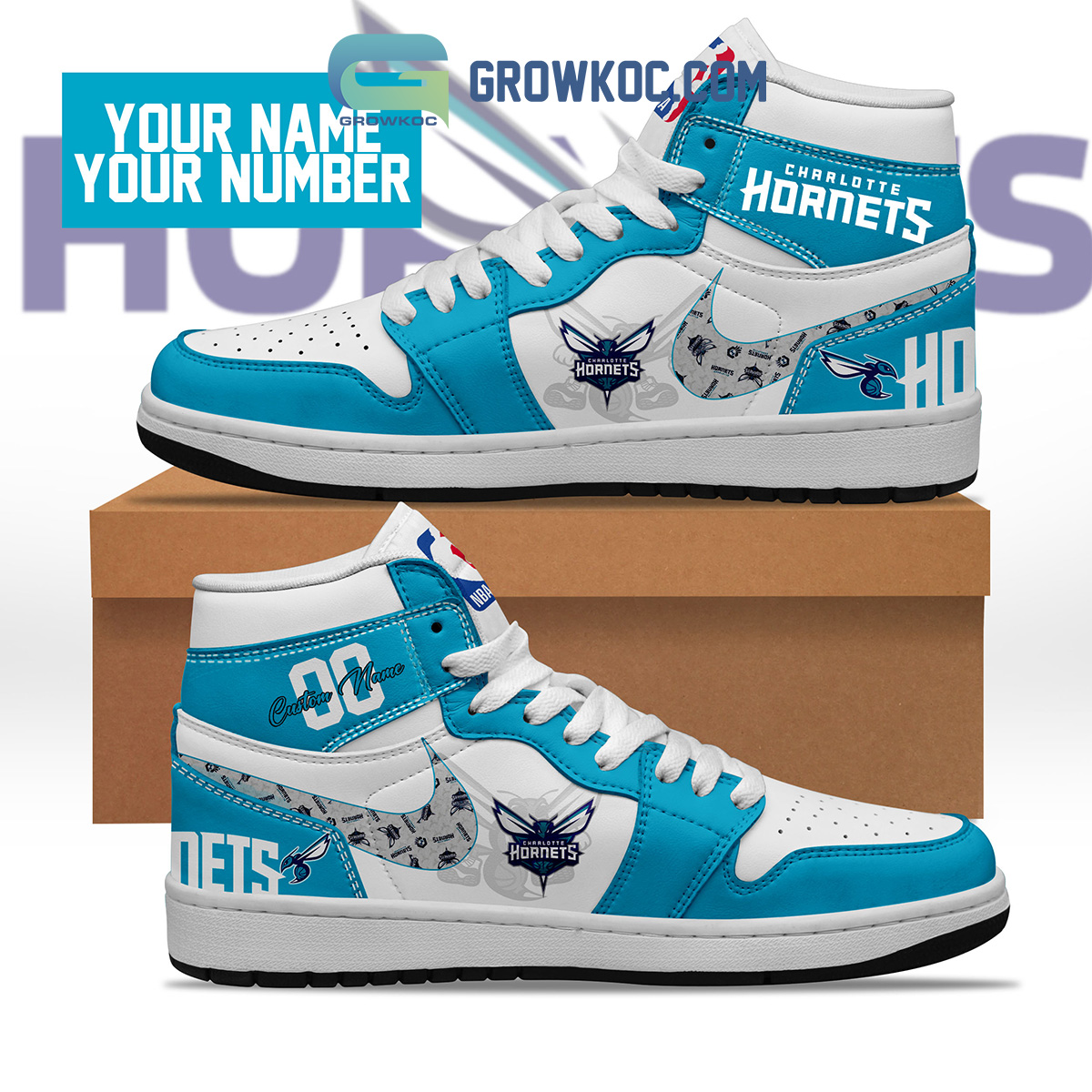 Charlotte Hornets NBA Personalized Air Jordan 1 Shoes2B1 98Sf7