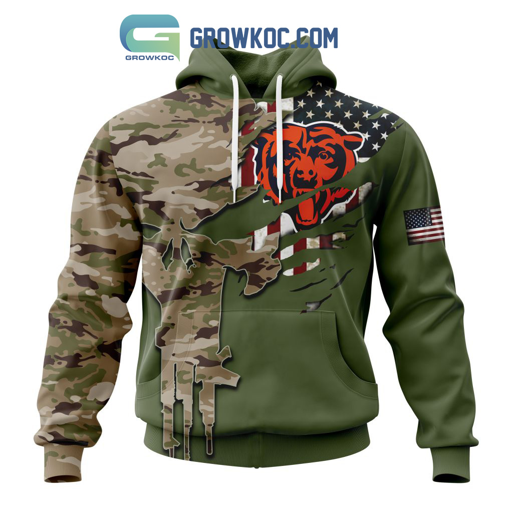 Chicago Bears Personalized Veterans Camo Hoodie Shirt2B1 bmi2F