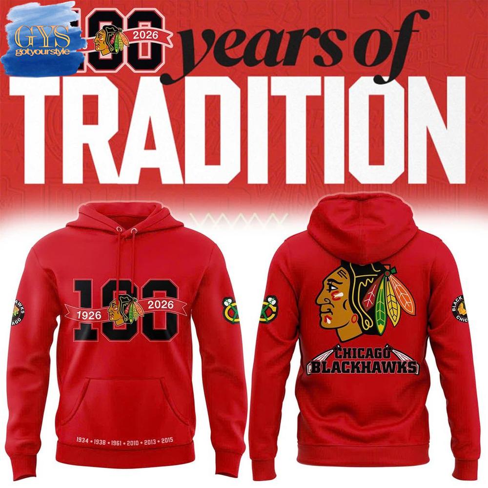 Chicago Blackhawks 100th Anniversary Limited Edition Hoodie 1