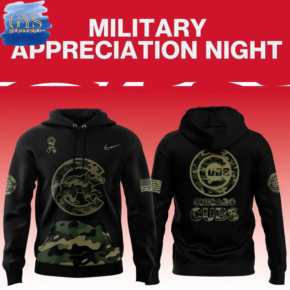 Chicago Cubs 2025 Military Night Premium Limited Edition Hoodie 1