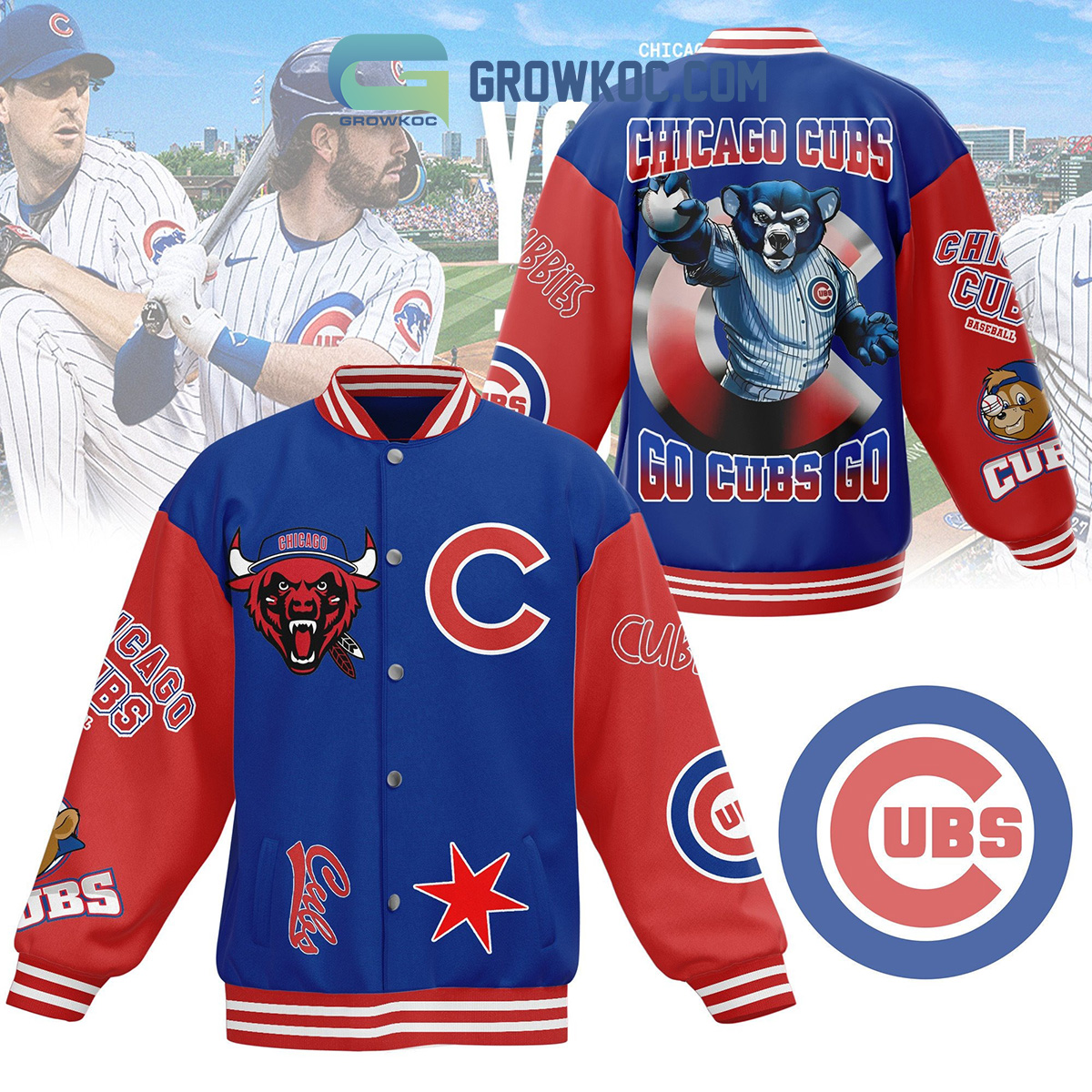 Chicago Cubs Go Cubs Go Fan Baseball Jacket2B1 pvHlQ