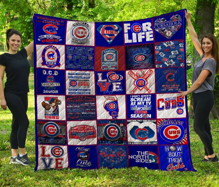 Chicago Cubs Quilt Blanket Bedding Set Gifts for Fans 0