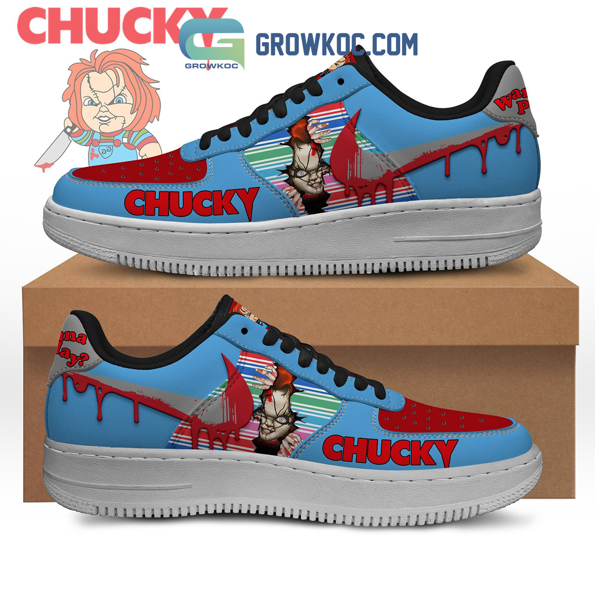 Chucky Wanna Play Childs Play Air Force 1 Shoes2B1 t5eAQ