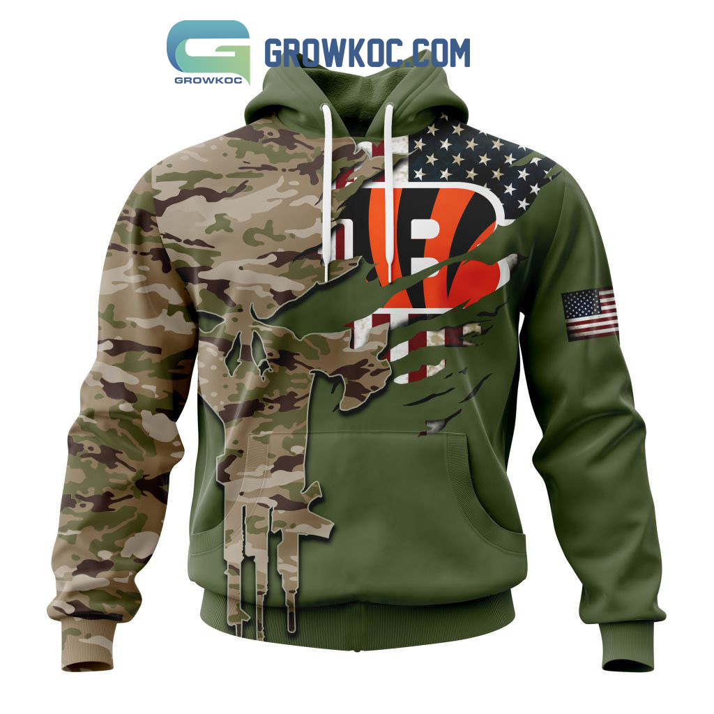 Cincinnati Bengals Personalized Veterans Camo Hoodie Shirt2B1 U1yys