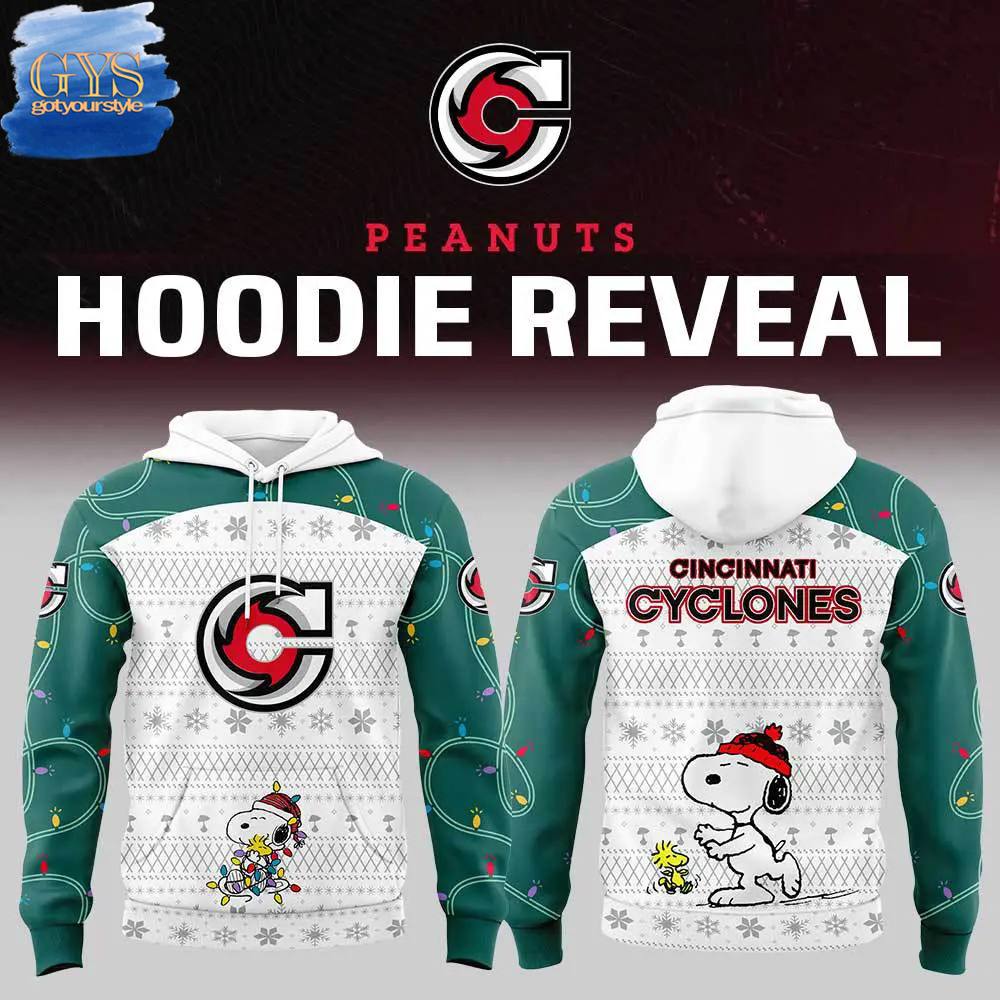 Cincinnati Cyclones Peanuts Abd Snoopy Night Limited Edition Hoodie 1