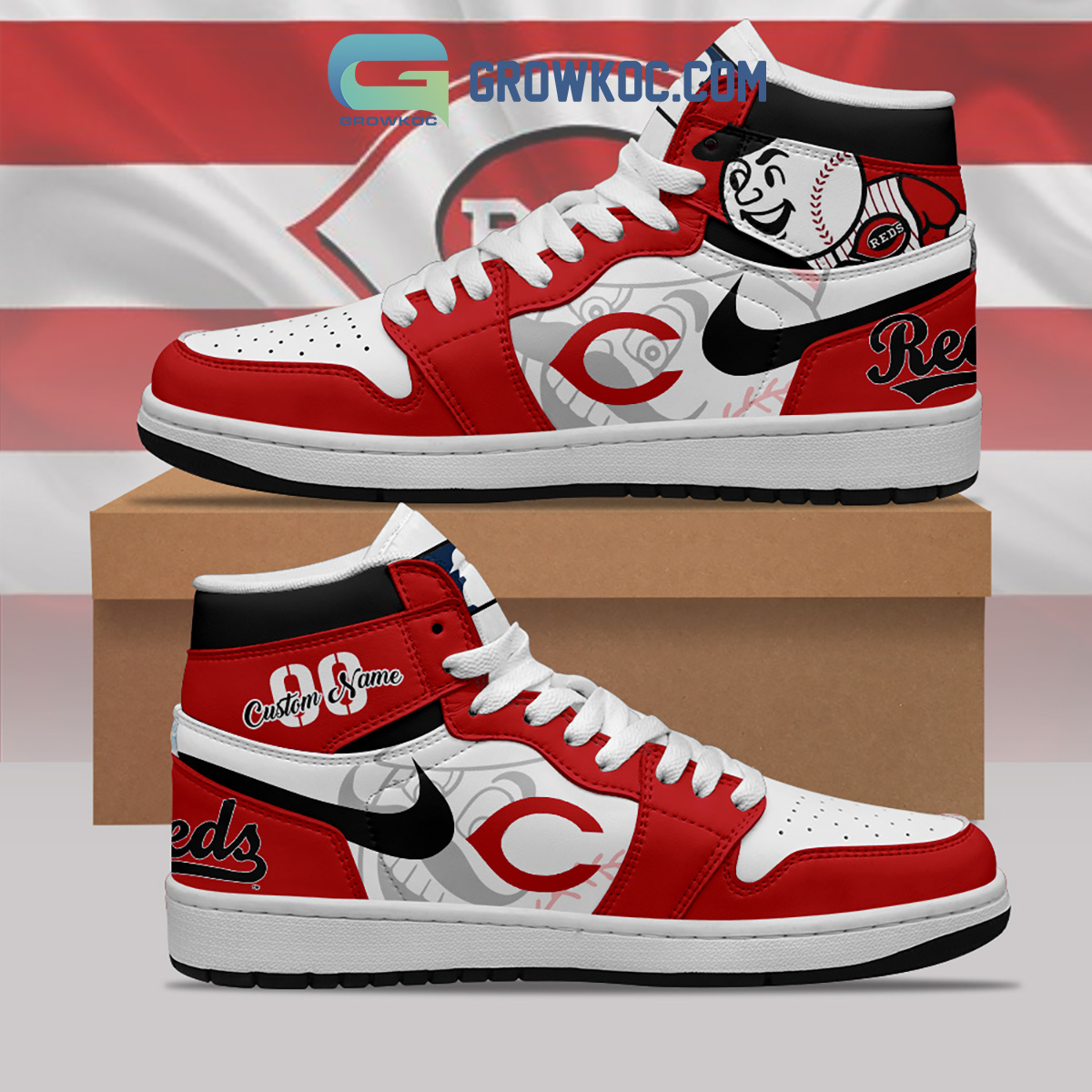 Cincinnati Reds MLB Personalized Air Jordan 1 Shoes2B1 CeAXI