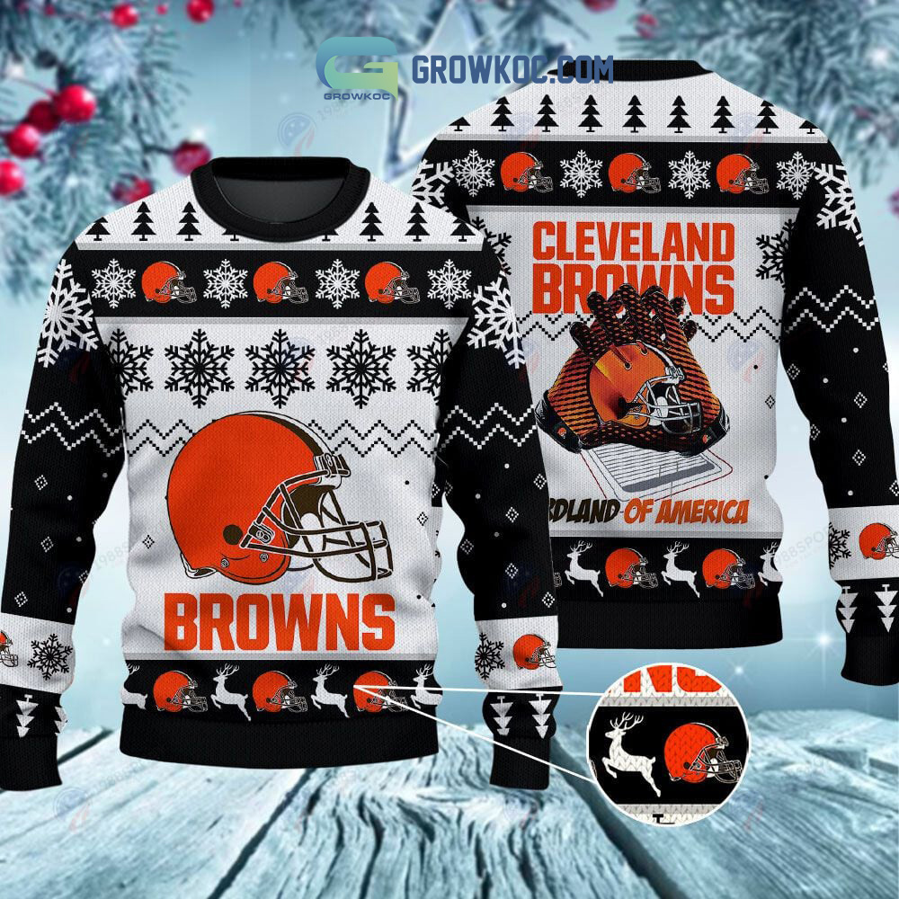 Cleveland Browns Hardland Of America Christmas Ugly Sweater2B1 jTXDe