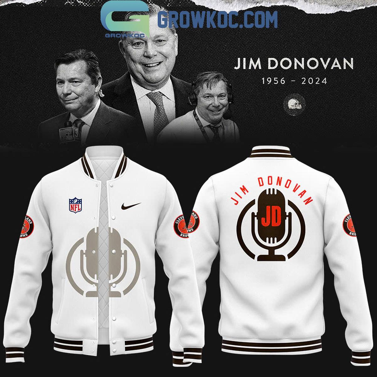 Cleveland Browns Jim Donovan Voice 2024 Baseball Jacket 1 NTzf2