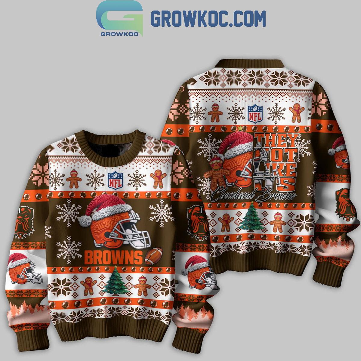 Cleveland Browns They Not Like Us Christmas Happy Holidays Ugly Sweater 1 Bkb0w