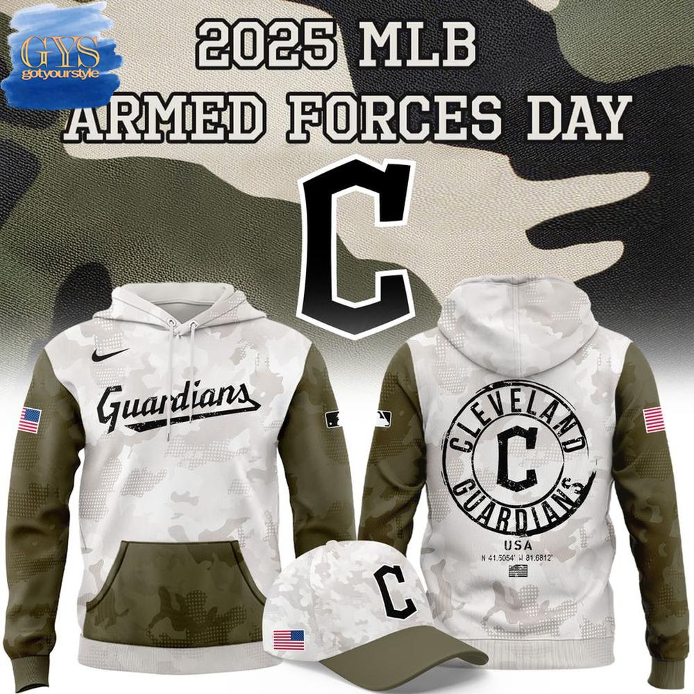 Cleveland Guardians Armed Forces Limited Edition Hoodie And Hat 1